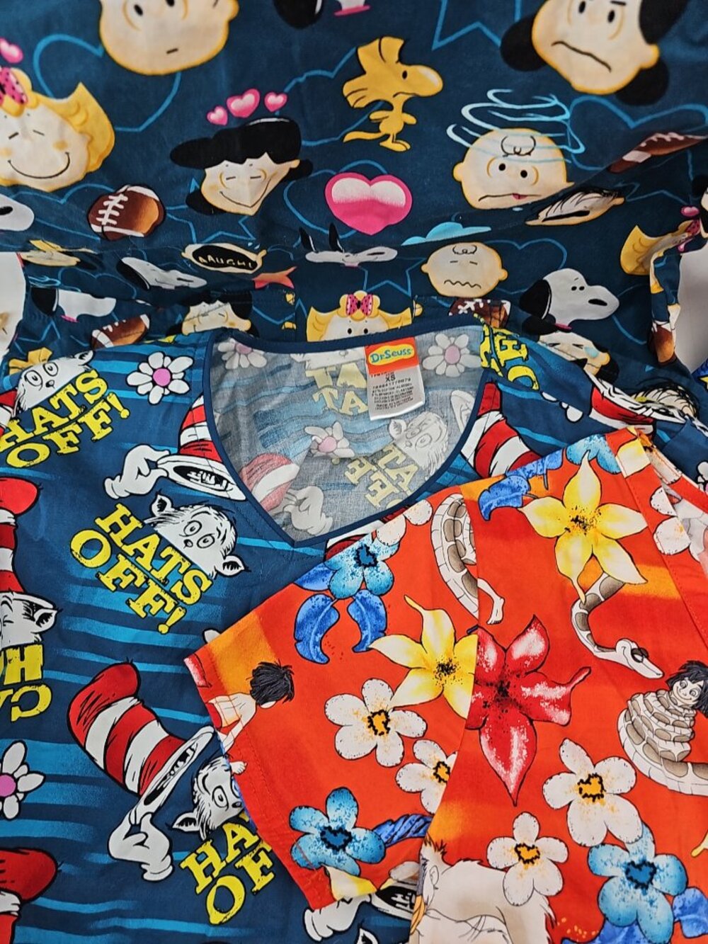 Bundle of 5 Character Medical Scrub Tops - Picture 3 of 5